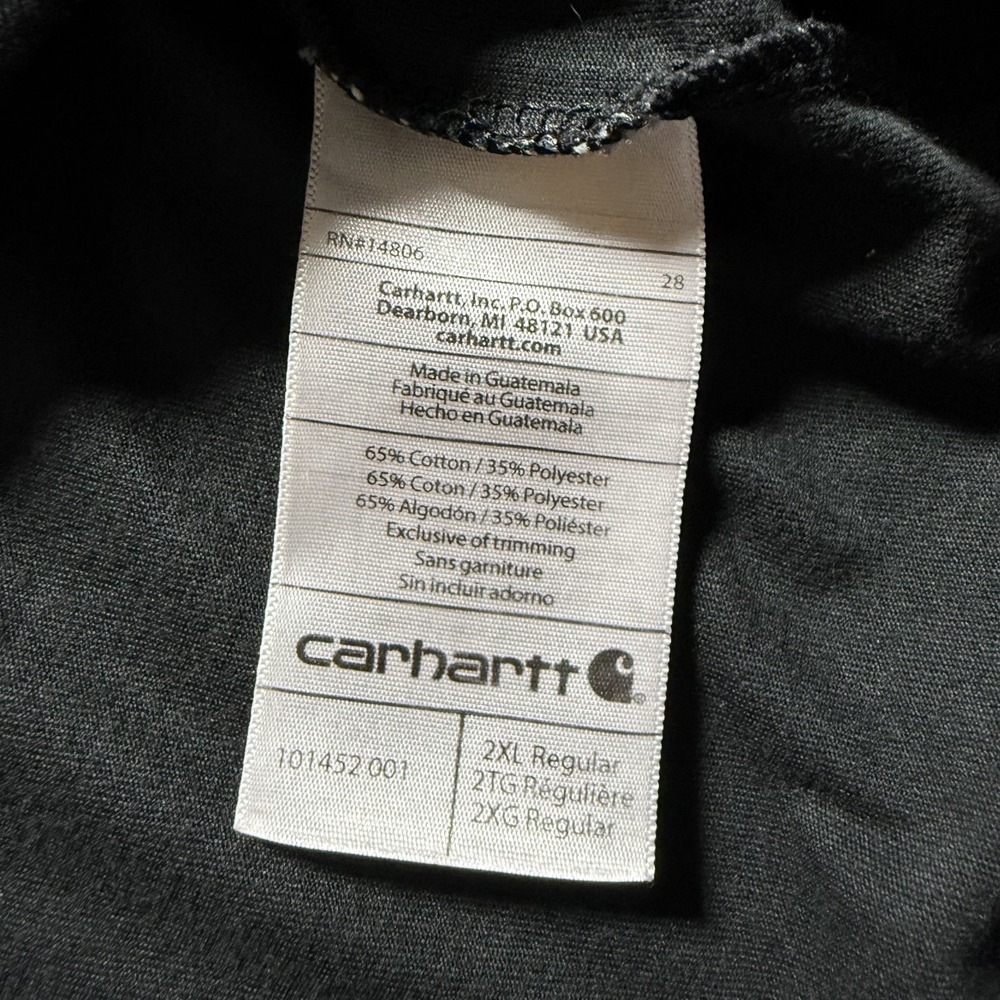 Carhartt Mens Force 1/4 Zip Pullover 2XL Black Long Sleeve Relaxed Fit - Picture 6 of 6